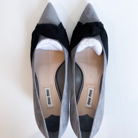 Authentic MIU MIU Pointed Suede Kitten Heels - Picture 4 of 7